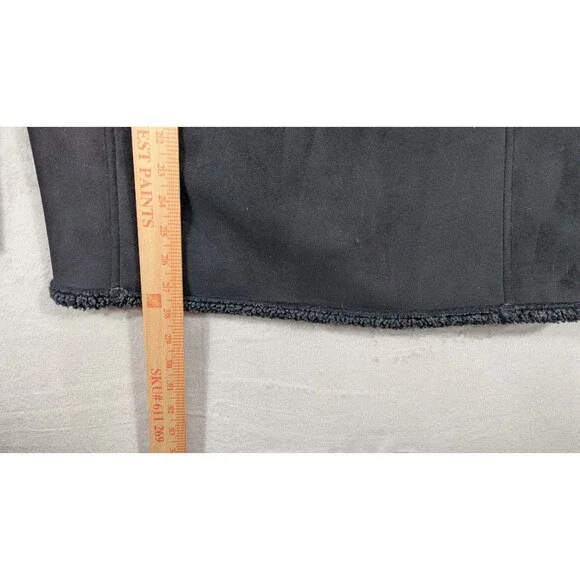 LL Bean Women’s XS Faux Suede Sherpa Lined Coat Black Charcoal 0WL05 - Picture 8 of 11